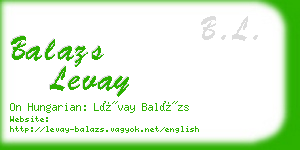 balazs levay business card